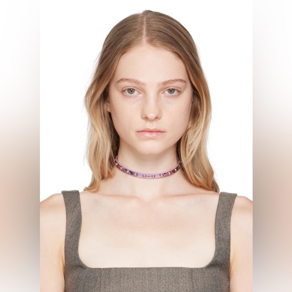 Justine Clenquet Dylan choker necklace in metallic pink